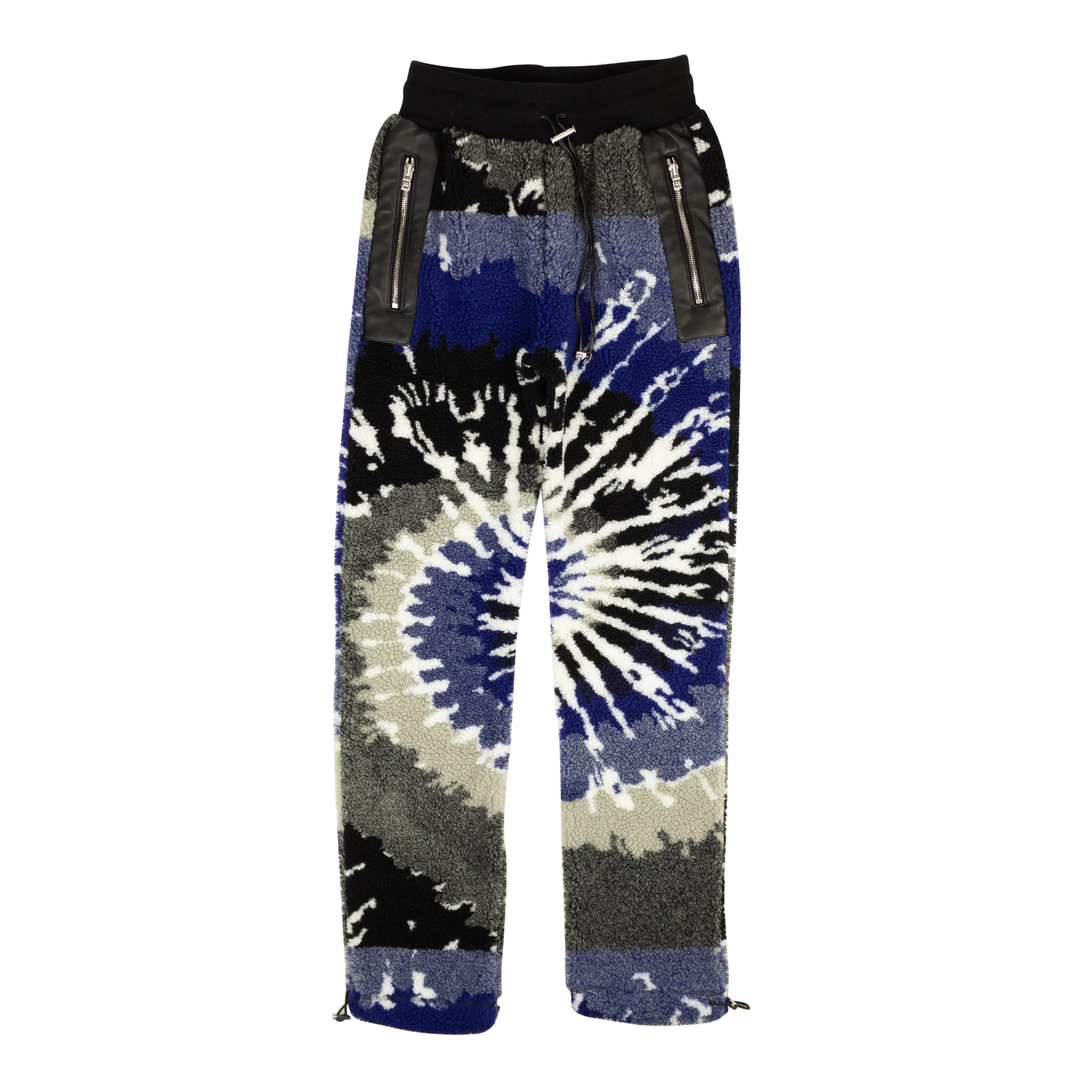 Blue And Black Tie Dye Polar Fleece Pants