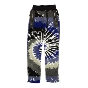 Blue And Black Tie Dye Polar Fleece Pants