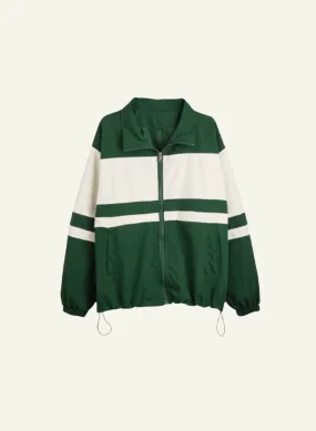 Color Block Zip Up Long Sleeve Jacket
