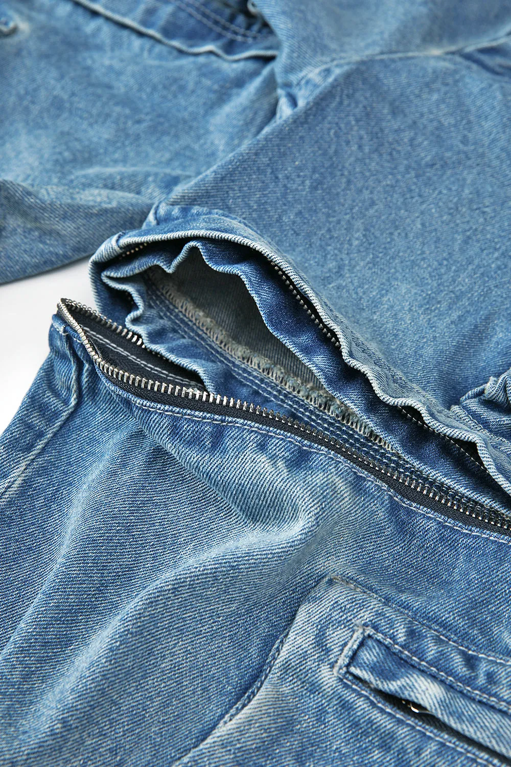 Convertible Cargo Denim Pants