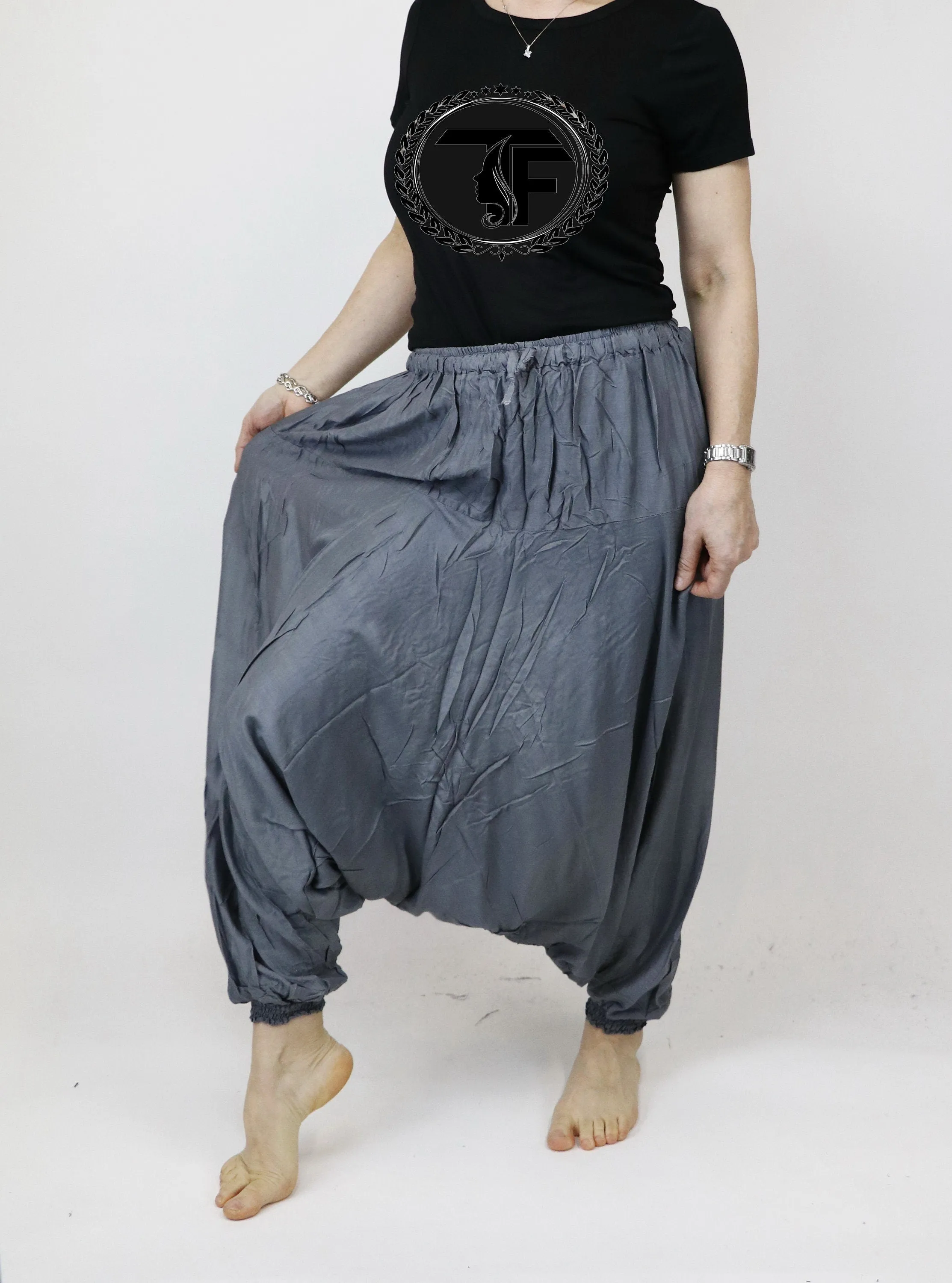 Harem Pants Unisex Solid Color Hippie Hippy Yoga Pants Comfy Loungewear Gypsy Boho Jumpsuits Aladdin Loose Clothing Baggy Pants Festival