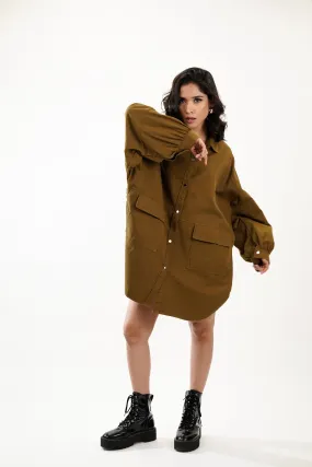 Moss Oversized Shirt Dress