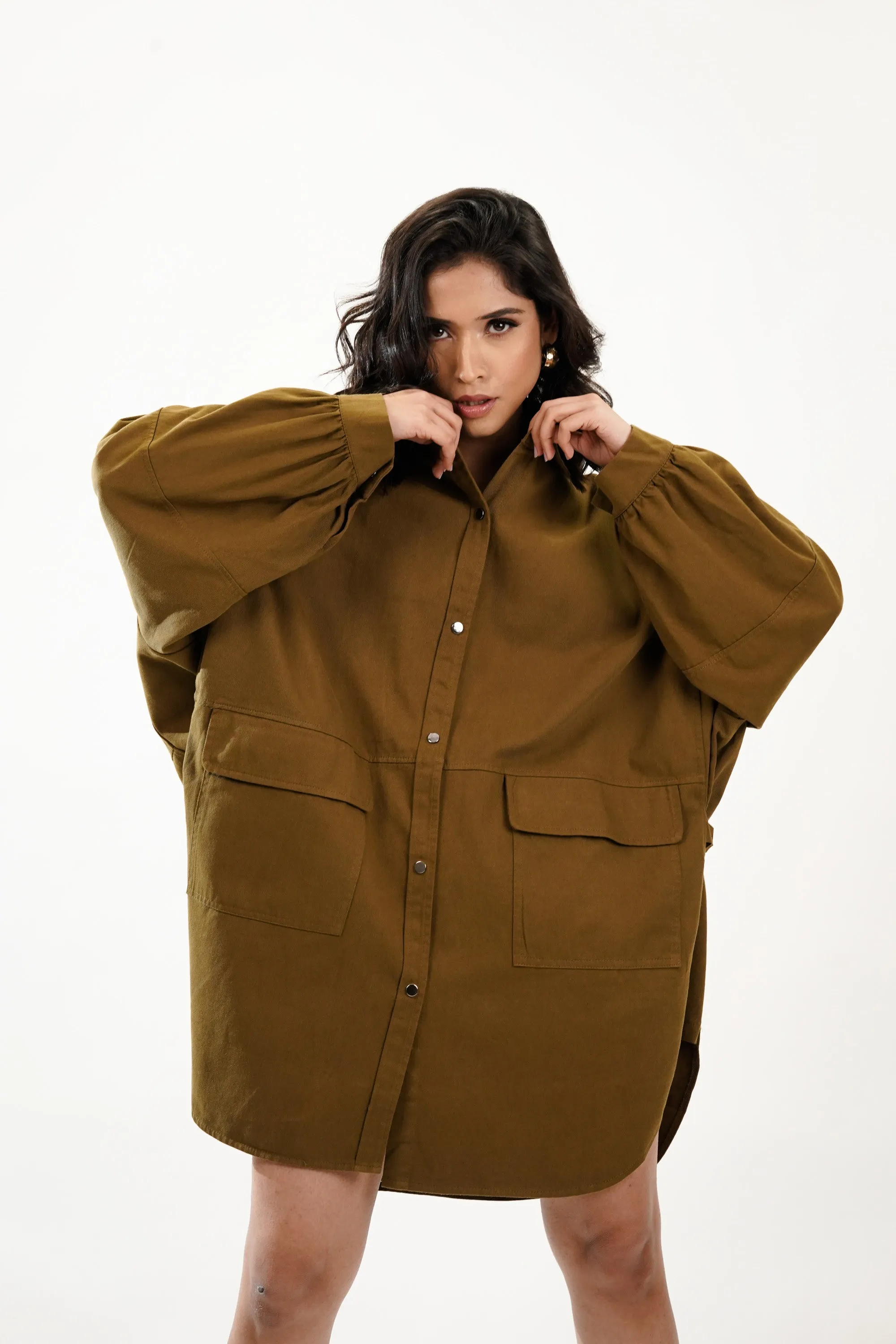 Moss Oversized Shirt Dress