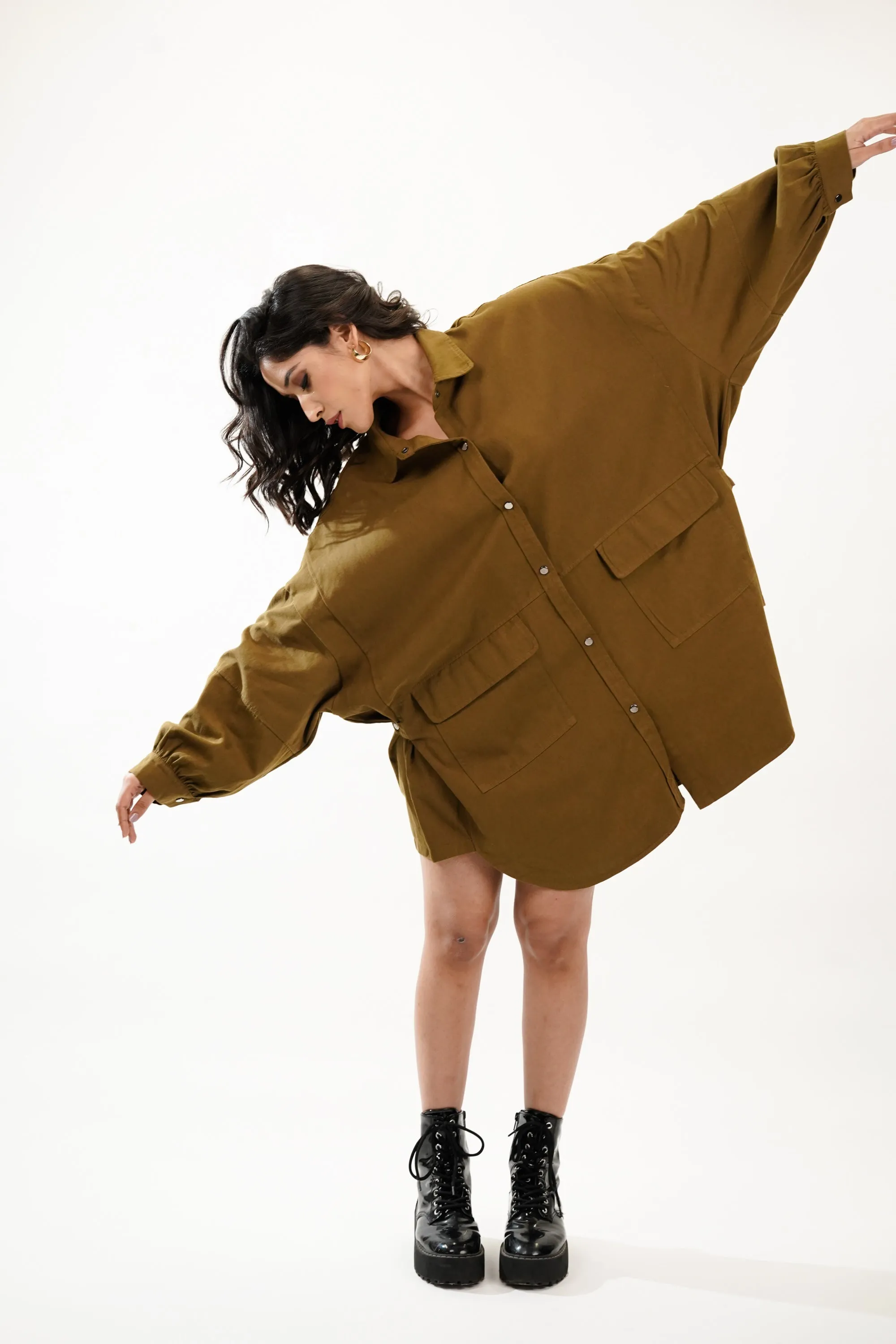 Moss Oversized Shirt Dress