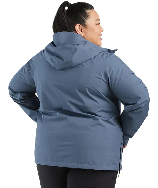 Outdoor Research Women’s Aspire II Goretex Rain Shell Jacket Nimbus Blue sizes 1X & 4X