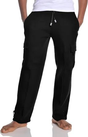 Pro Club Men's Heavyweight Fleece Cargo Pants (Black, Small)