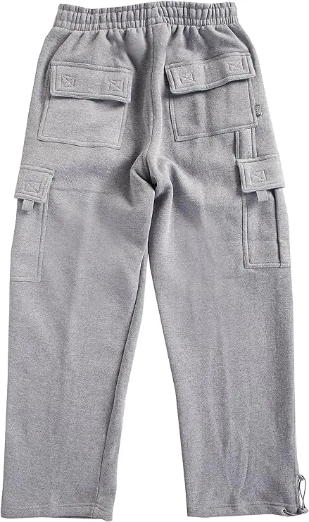 Pro Club Men's Heavyweight Fleece Cargo Pants (Heather Gray, Medium)