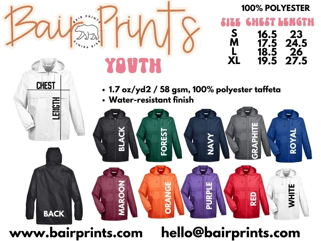 Youth Embroidered Rain Jacket